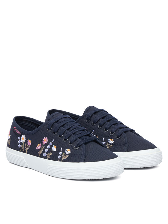 Superga Tenisky Superga 3750 Flower Embroidery Leggera S8161ZW Tmavomodrá