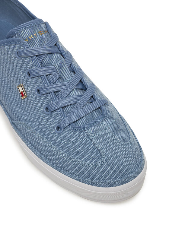 Tommy Hilfiger Snīkeri Tommy Hilfiger Washed Canvas Vulc Sneaker FW0FW08894 Zils
