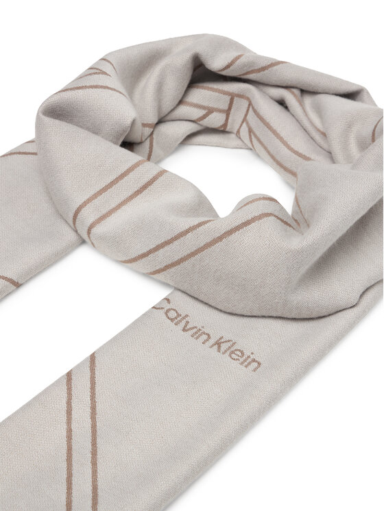 Calvin Klein Šál Calvin Klein Emblem Repeat Lw Shawl W Fringes LV04F8074G Bílá