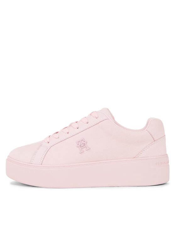 Tommy Hilfiger Sneakersy Tommy Hilfiger Platform Court Sneaker Nubuck FW0FW07912 Różowy