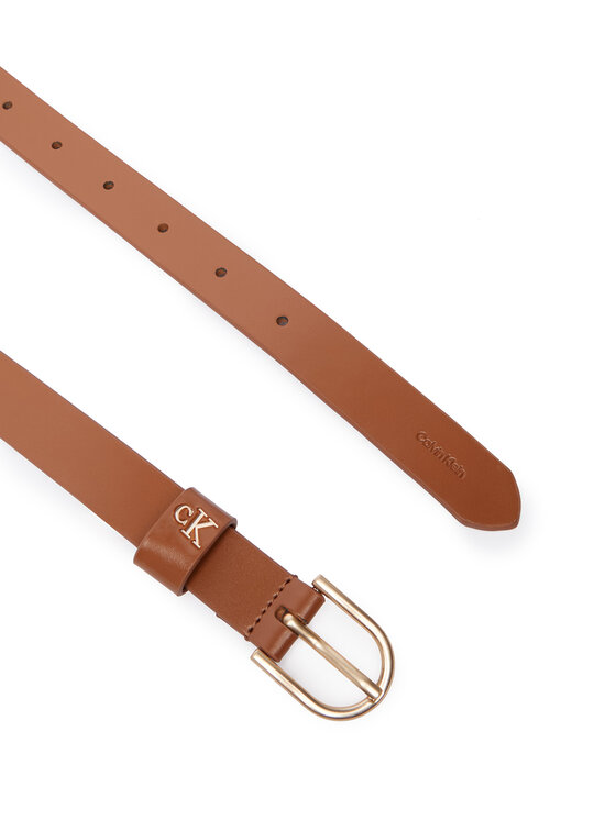 Calvin Klein Dámsky opasok Calvin Klein Rounded Buckle Ck Loop LV04F7107G Hnedá