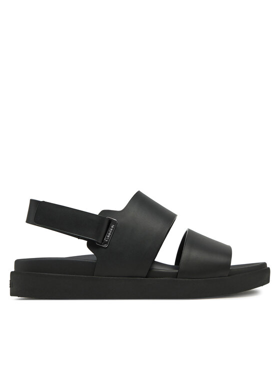 Calvin Klein Sandały Calvin Klein Flat Adj Sandal Eyelet HW0HW02488 Czarny