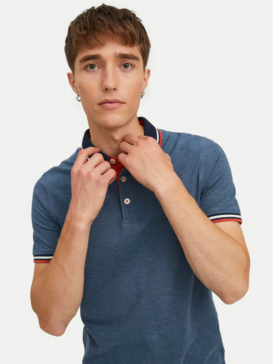 Jack & Jones Jack & Jones Поло Paulos 12136668 Голубий Slim Fit