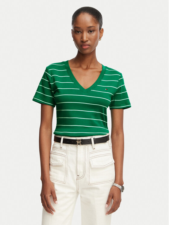 Tommy Hilfiger Tommy Hilfiger Camiseta New Cody WW0WW40584 Verde Slim Fit