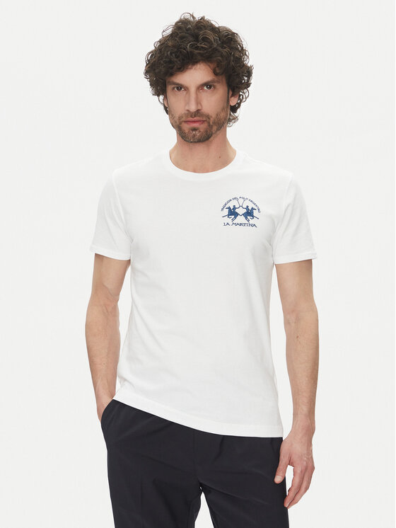 La Martina La Martina Футболка Vernie MAR009 JS206 Білий Regular Fit