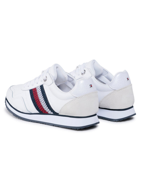 Tommy Hilfiger Snīkeri Tommy Hilfiger Tommy Leather Low Runner FW0FW05213 Balts