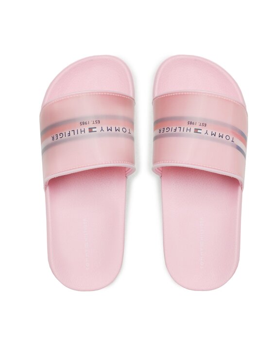 Tommy Hilfiger Natikači Tommy Hilfiger Reflective Pool Slide T3A0-32803-1172 S Roza