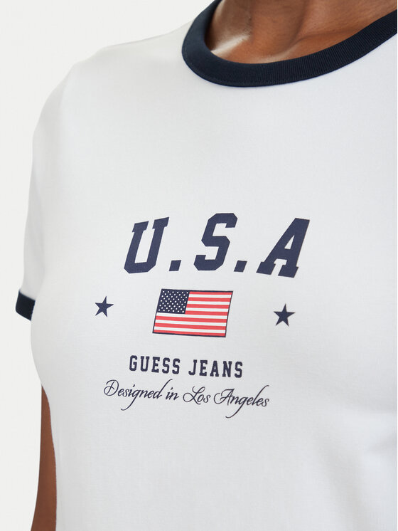 Guess Jeans Guess Jeans Camiseta W6YI16 K3995 Blanco Slim Fit