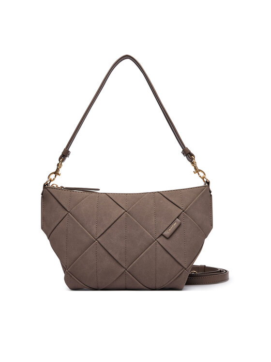 Calvin Klein Geantă Calvin Klein Woven Sueded Shoulder Bag LV04F3694G Maro