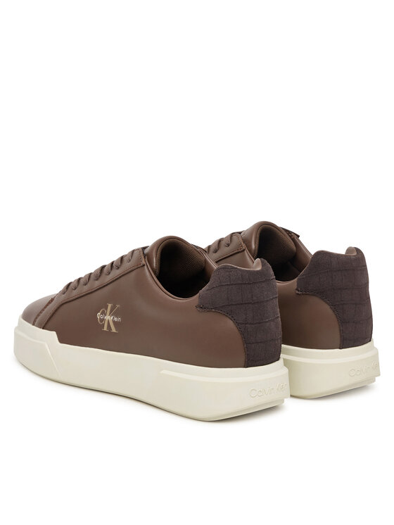 Calvin Klein Zapatillas Calvin Klein Chunky Cupsole Laceup Croc Bt HM0HM02298 Marrón oscuro