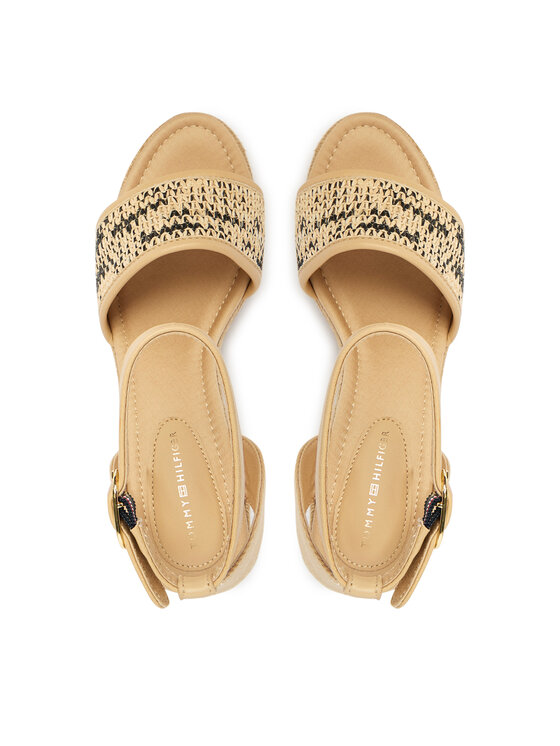 Tommy Hilfiger Espadryle Tommy Hilfiger High Wedge Espad FW0FW09471 Beżowy jasny