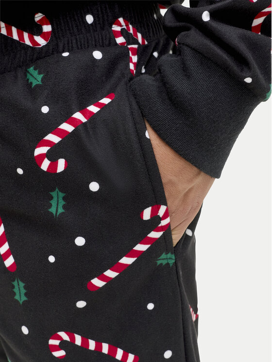 Jack & Jones Jack & Jones Pižama Tristan 12285375 Črna Loose Fit