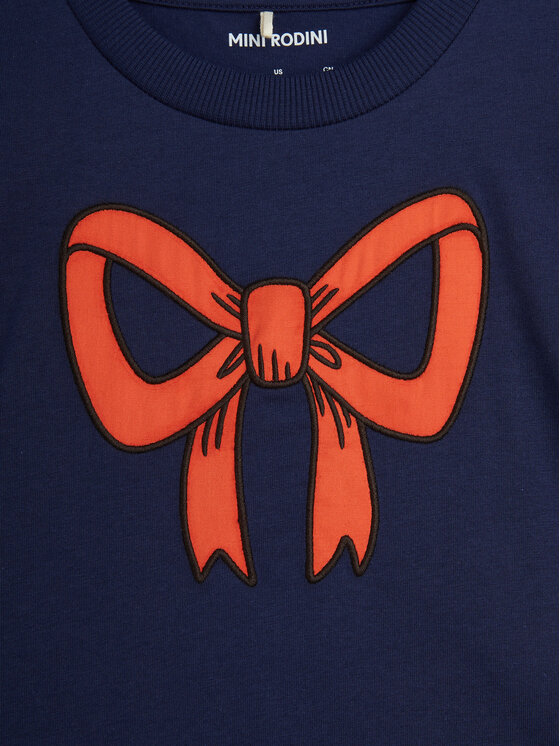 MINI RODINI MINI RODINI Футболка Bow 2512012860 Cиній Regular Fit