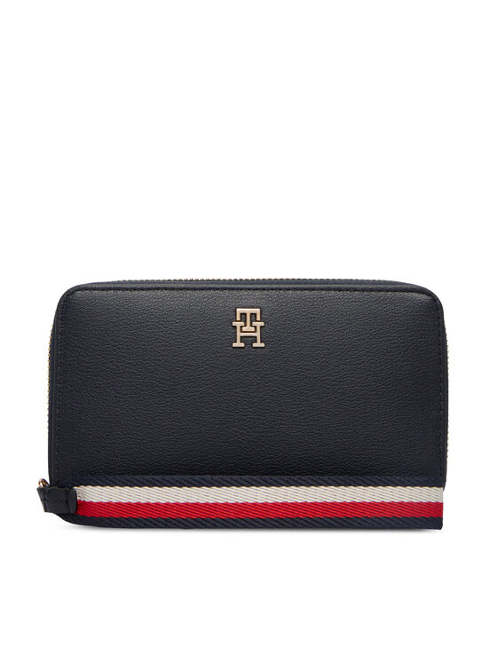 Tommy Hilfiger Maks Tommy Hilfiger Th Logotape Compact Zip Around AW0AW18699 Tumši zils