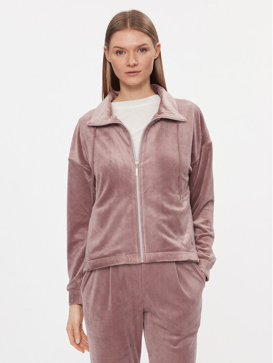 Triumph Triumph Felpa Cozy Comfort Velour Zip Jacket 10216555 Marrone Regular Fit