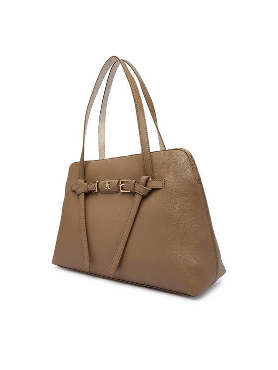 Tommy Hilfiger Τσάντα Tommy Hilfiger Th Buckle Tote AW0AW19032 Μπεζ