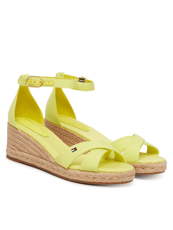 Tommy Hilfiger Еспадрили Tommy Hilfiger Hemp Crossover Strap Wedge Espadrilles FW0FW09332 Зелен