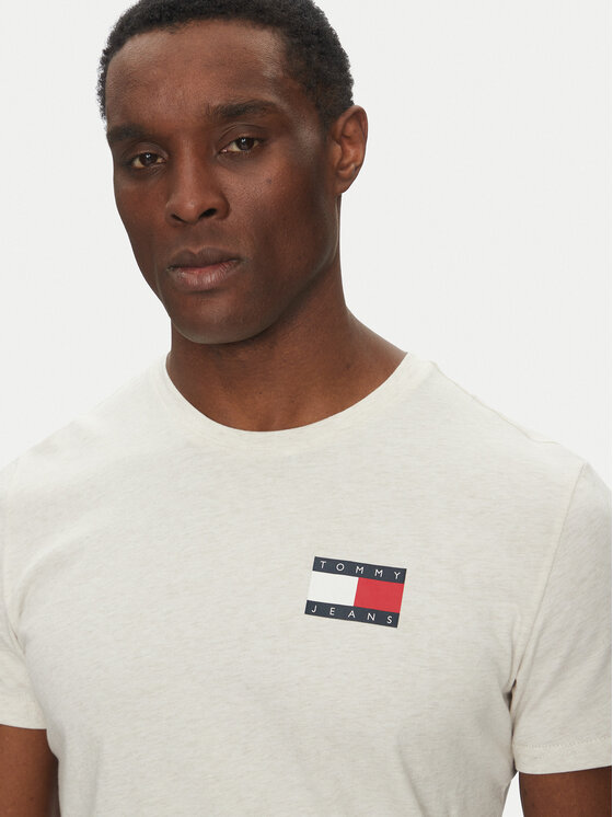 Tommy Jeans Tommy Jeans Majica Essential DM0DM20740 Kremna Slim Fit