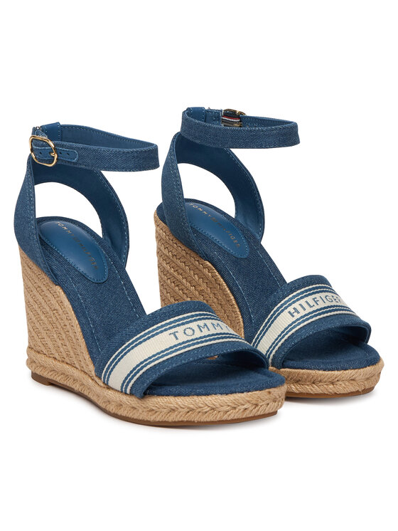 Tommy Hilfiger Espadrile Tommy Hilfiger High Wedge Espad Webbing FW0FW09342 Plava