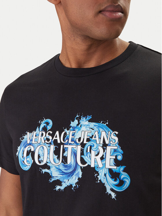 Versace Jeans Couture Versace Jeans Couture Camiseta 80GAHE02 CJ00E Negro Regular Fit