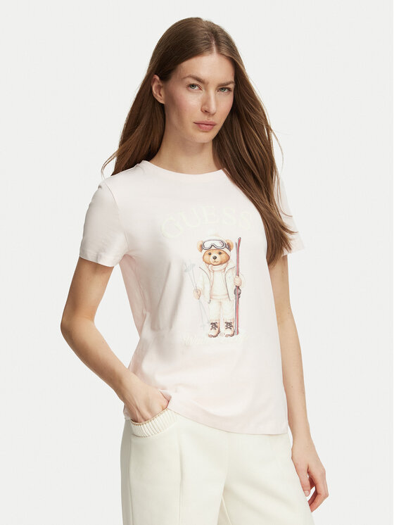 Guess Guess Camiseta V6BI19 K6749 Rosa claro Regular Fit