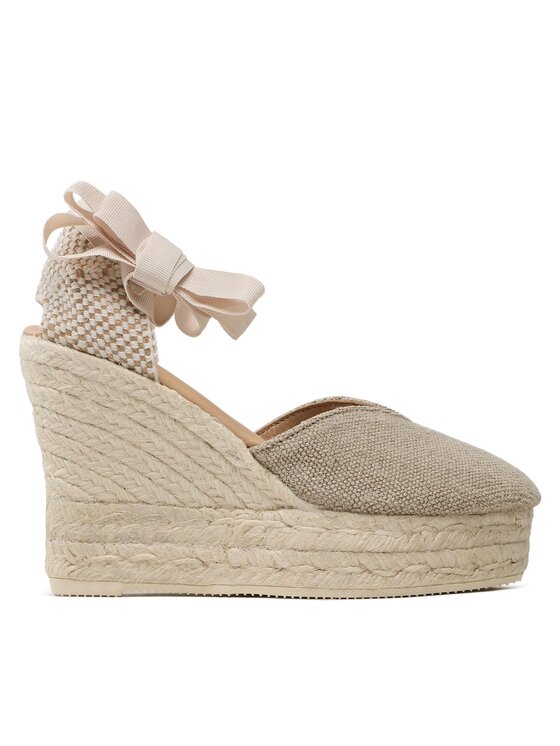 Manebi Еспадрильї Manebi Heart-Shaped Wedge Espadrilles O 7.1 WH Бежевий