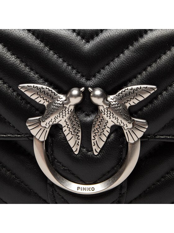 PINKO Borsetta Pinko Love Mini Icon Chevron 2 Dc AI 22-23 PLTT 1P22UL A03Z Nero