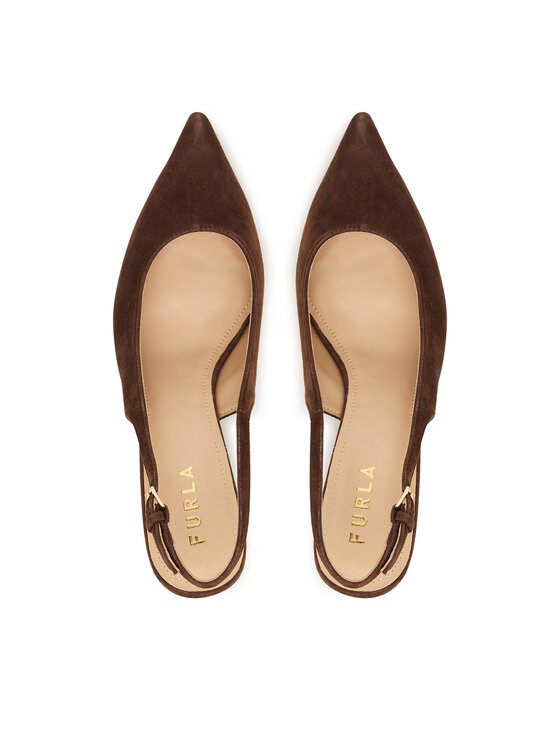 Furla Pantofi cu toc subțire Furla Aria Slingback YL591FA C10000 CN 2460S Maro