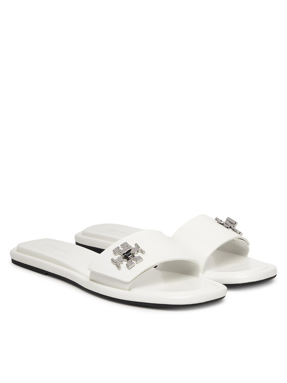 Tory Burch Шльопанці Tory Burch T Lock Slide 164676 Білий