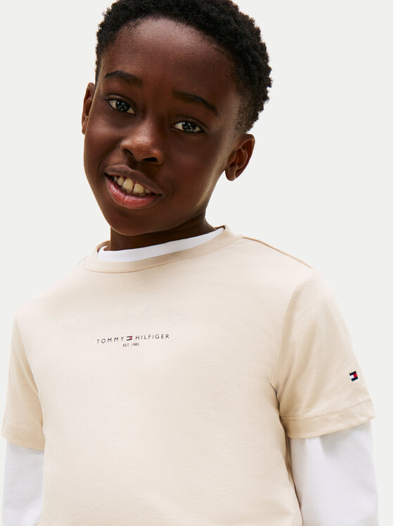 Tommy Hilfiger Tommy Hilfiger Camiseta Essential Logo KB0KB09666 Beis Regular Fit