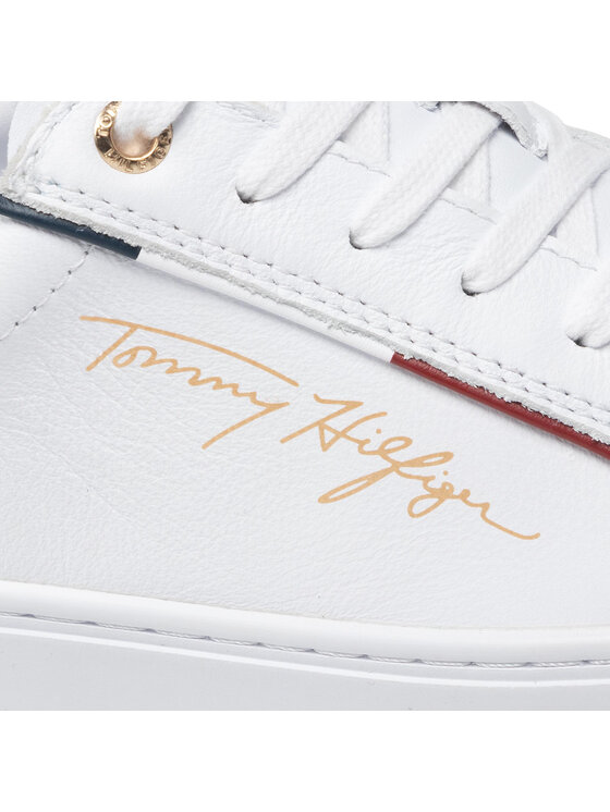 Tommy Hilfiger Sneakersy Tommy Hilfiger Signature Sneaker FW0FW06322 Biały