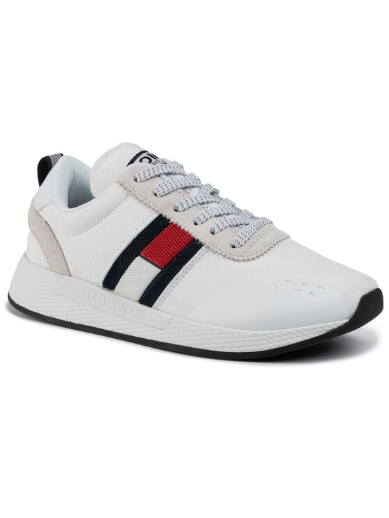 Tommy Jeans Laisvalaikio batai Tommy Jeans Technical Pin Logo Sneaker EN0EN00652 Balta