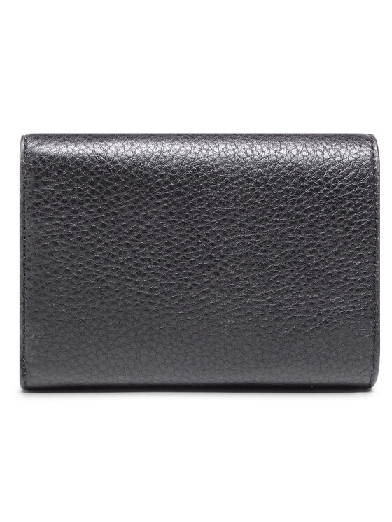 Portfel Tory Burch Kira Pebbled Medium Flap Wallet 74882 Czarny 