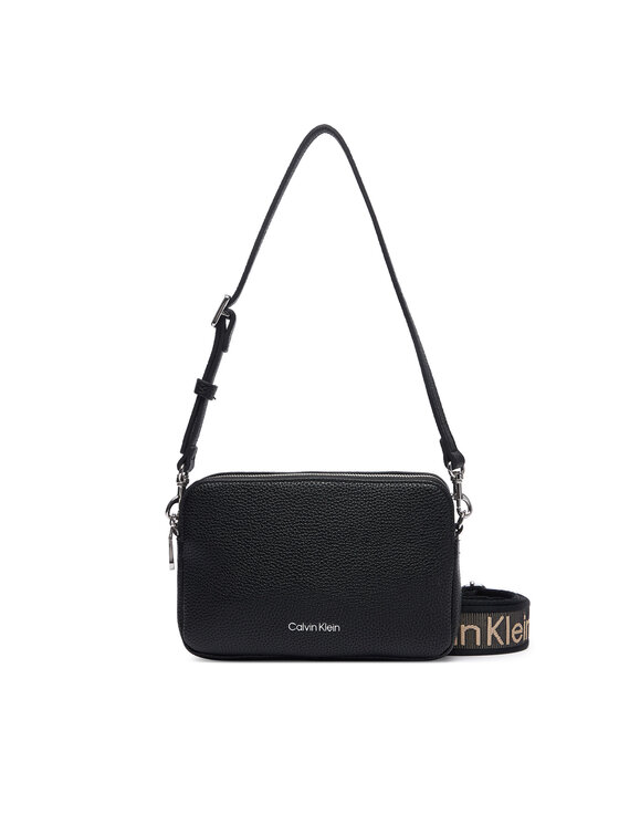 Calvin Klein Ročna torba Calvin Klein Webbing 2X Strap Camera Bag LV04F3656G Črna