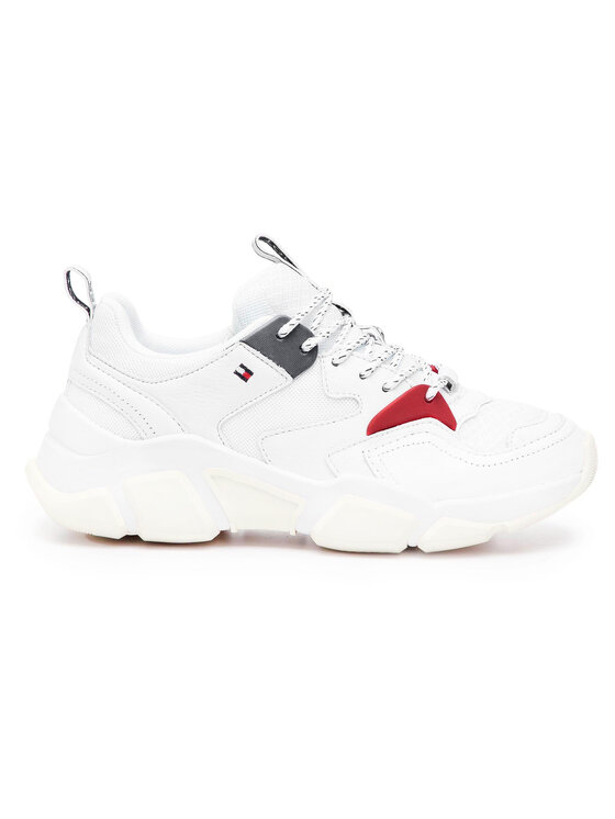 Tommy Hilfiger Αθλητικά Tommy Hilfiger Chunky Mixed Textile Trainer FW0FW04065 Λευκό