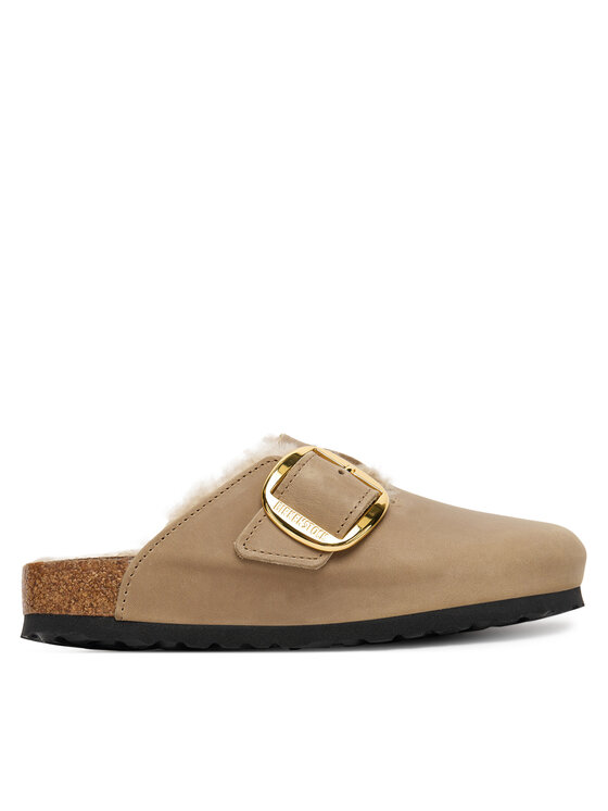Birkenstock Шльопанці Birkenstock Boston Big Buckle Shearling 1030444 Коричневий