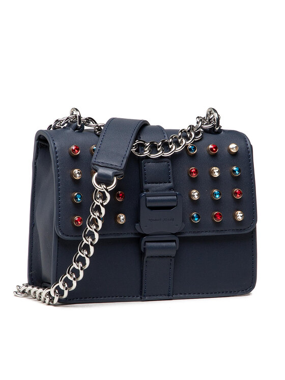 Tommy Jeans Ročna torba Tommy Jeans Tjw Item Studded Crossover AW0AW10675 Mornarsko modra