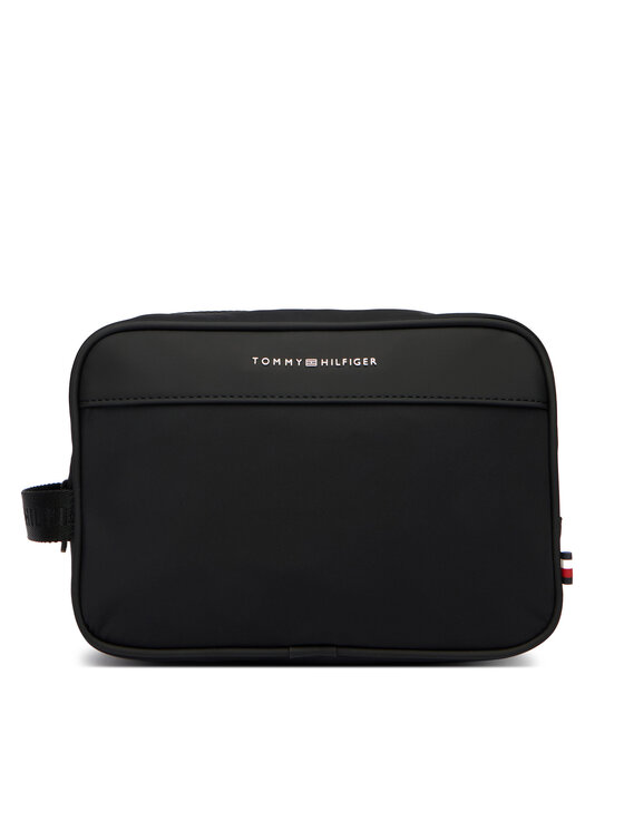 Tommy Hilfiger Kozmetični kovček Tommy Hilfiger Th Repreve Washbag AM0AM14153 Črna
