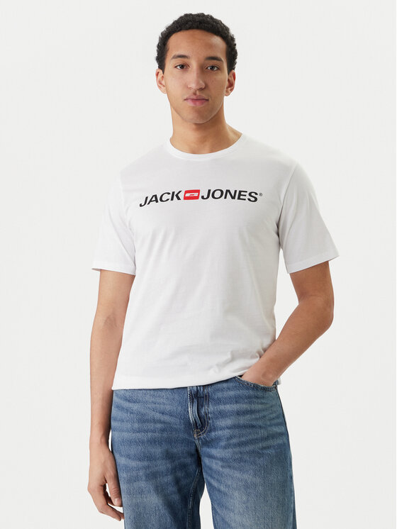 Jack & Jones Jack & Jones Marškinėliai Corp Logo 12137126 Balta Slim Fit