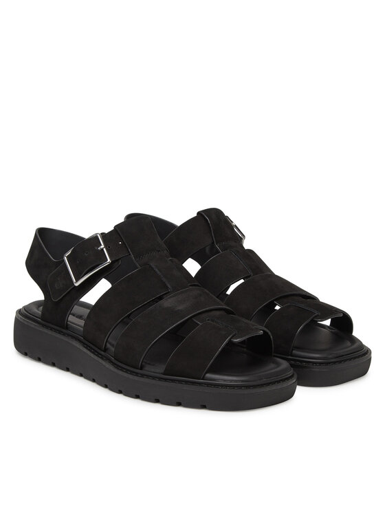 Calvin Klein Jeans Sandały Calvin Klein Jeans Fisherman Hw Sandal Lth YW0YW01962 Czarny