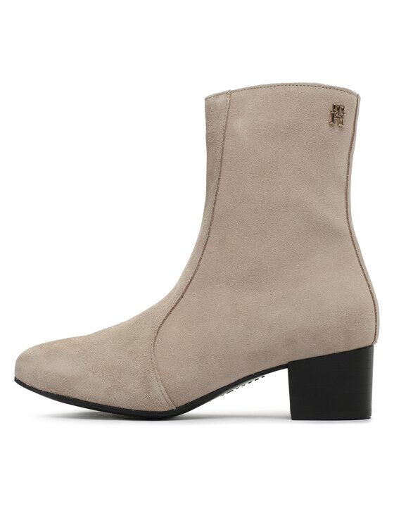 Tommy Hilfiger Botki Tommy Hilfiger Th Feminine City Suede Bootie FW0FW07536 Beżowy