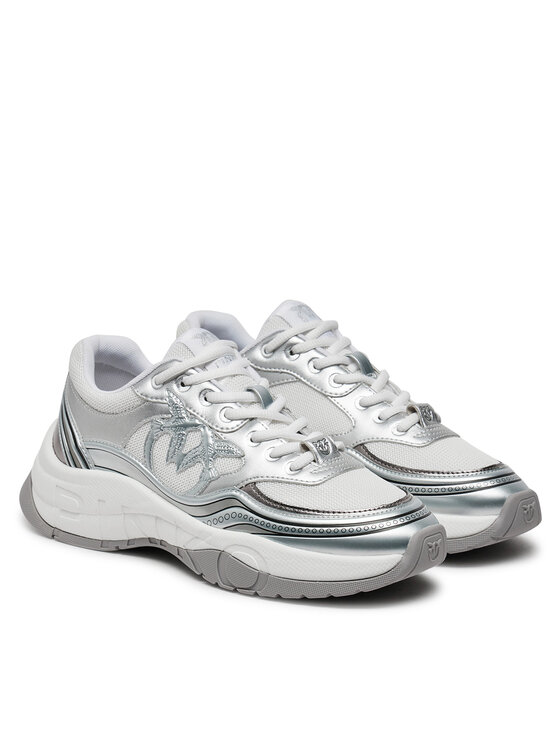 PINKO Sneakersy PINKO Glammy 04 SS0057 E014 Stříbrná