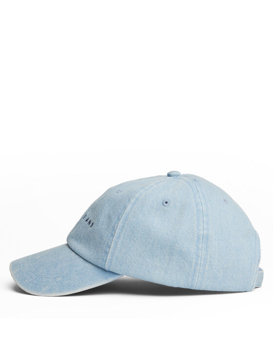 Tommy Jeans Cepure ar nagu Tommy Jeans Linear Denim Cap AW0AW17912 Gaiši zils