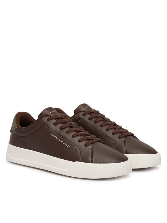 Tommy Hilfiger Sportcipők Tommy Hilfiger Th Court Lth Detail Ess FM0FM05367 Barna