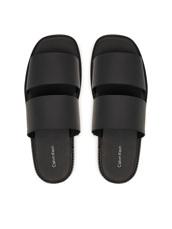 Calvin Klein Klapki Calvin Klein Sq Molded Sandal Db Lth HM0HM02234 Czarny