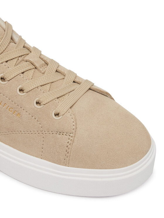 Tommy Hilfiger Superge Tommy Hilfiger Th Feminine Cupsole Suede FW0FW09109 Bež