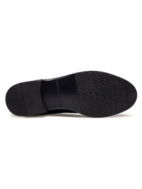 Tommy Hilfiger Jojikų batai Tommy Hilfiger Block Branding Flat Long Boot FW0FW05167 Juoda