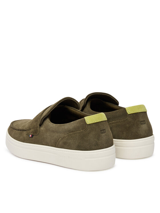 Tommy Hilfiger Półbuty Tommy Hilfiger Modern Light Hybrid Suede LoaferFM0FM05786 Zielony