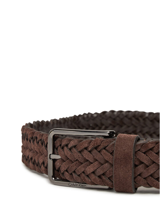 Calvin Klein Pasek Męski Calvin Klein Warmth Braided Suede 35Mm K50K512841 Brązowy