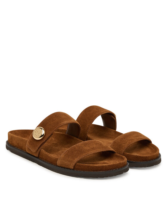 Tory Burch Шльопанці Tory Burch Romy Sport 183266 Коричневий